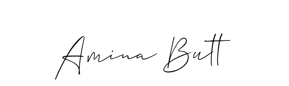 The best way (Allison_Script) to make a short signature is to pick only two or three words in your name. The name Amina Butt include a total of six letters. For converting this name. Amina Butt signature style 2 images and pictures png