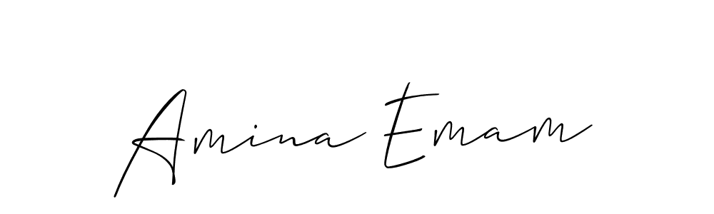 Also we have Amina Emam name is the best signature style. Create professional handwritten signature collection using Allison_Script autograph style. Amina Emam signature style 2 images and pictures png