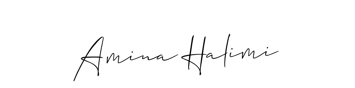 Amina Halimi stylish signature style. Best Handwritten Sign (Allison_Script) for my name. Handwritten Signature Collection Ideas for my name Amina Halimi. Amina Halimi signature style 2 images and pictures png