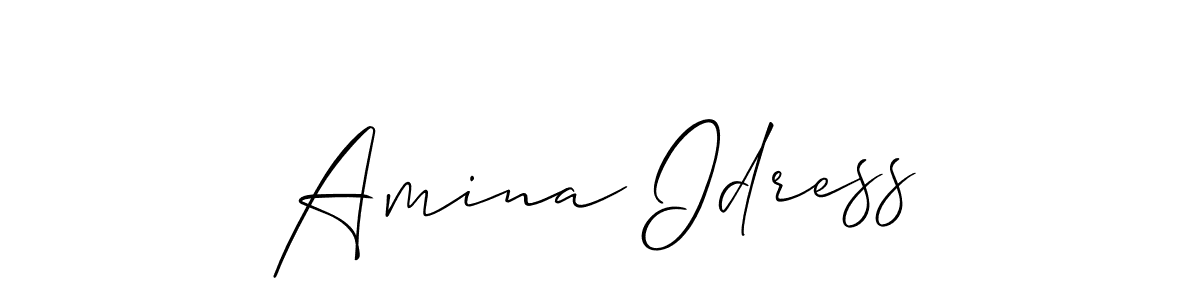 Make a beautiful signature design for name Amina Idress. With this signature (Allison_Script) style, you can create a handwritten signature for free. Amina Idress signature style 2 images and pictures png