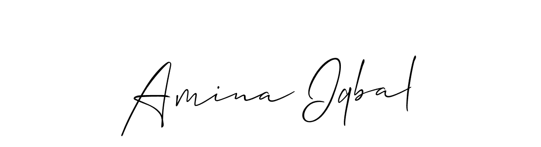 Create a beautiful signature design for name Amina Iqbal. With this signature (Allison_Script) fonts, you can make a handwritten signature for free. Amina Iqbal signature style 2 images and pictures png