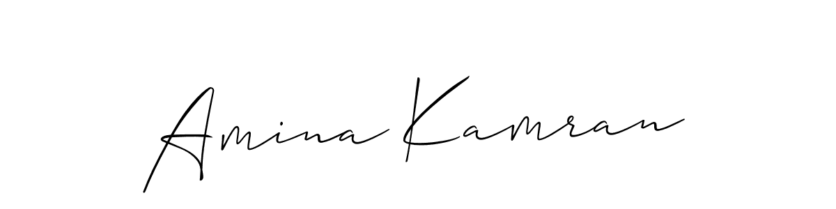 The best way (Allison_Script) to make a short signature is to pick only two or three words in your name. The name Amina Kamran include a total of six letters. For converting this name. Amina Kamran signature style 2 images and pictures png