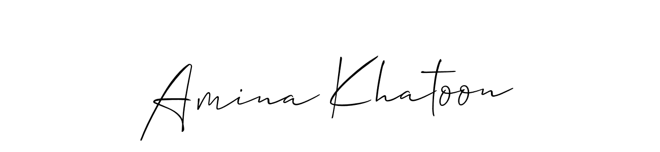 Similarly Allison_Script is the best handwritten signature design. Signature creator online .You can use it as an online autograph creator for name Amina Khatoon. Amina Khatoon signature style 2 images and pictures png