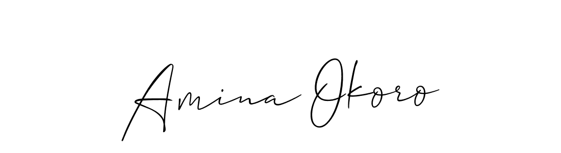 Also we have Amina Okoro name is the best signature style. Create professional handwritten signature collection using Allison_Script autograph style. Amina Okoro signature style 2 images and pictures png