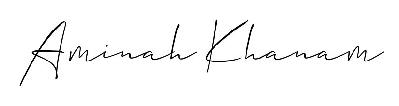 Stand out with a creative autograph for Aminah Khanam. The Allison_Script styling blends modern aesthetics with classic signature flourishes. Aminah Khanam signature style 2 images and pictures png