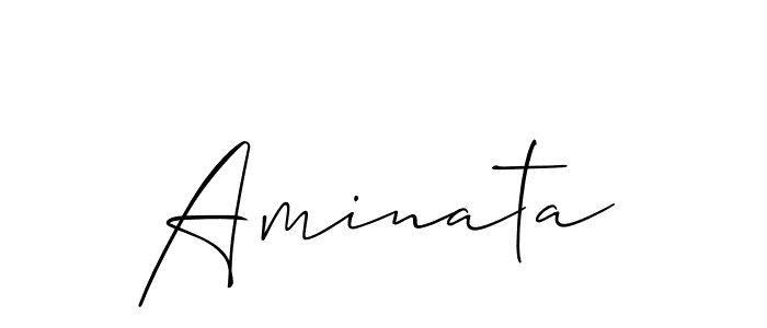 Design your own signature with our free online signature maker. With this signature software, you can create a handwritten (Allison_Script) signature for name Aminata. Aminata signature style 2 images and pictures png