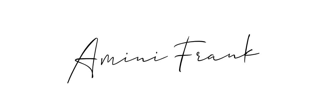 Use a signature maker to create a handwritten signature online. With this signature software, you can design (Allison_Script) your own signature for name Amini Frank. Amini Frank signature style 2 images and pictures png