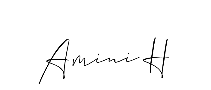 Use a signature maker to create a handwritten signature online. With this signature software, you can design (Allison_Script) your own signature for name Amini H. Amini H signature style 2 images and pictures png