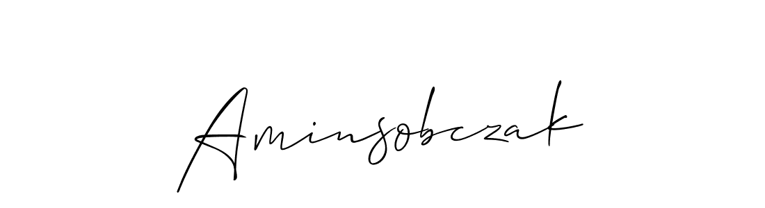 Use a signature maker to create a handwritten signature online. With this signature software, you can design (Allison_Script) your own signature for name Aminsobczak. Aminsobczak signature style 2 images and pictures png