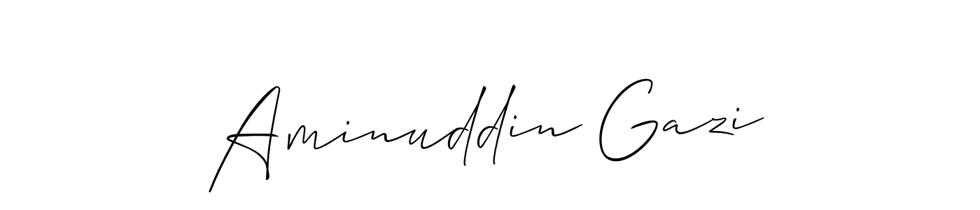 Create a beautiful signature design for name Aminuddin Gazi. With this signature (Allison_Script) fonts, you can make a handwritten signature for free. Aminuddin Gazi signature style 2 images and pictures png