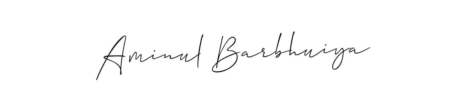 How to make Aminul Barbhuiya name signature. Use Allison_Script style for creating short signs online. This is the latest handwritten sign. Aminul Barbhuiya signature style 2 images and pictures png