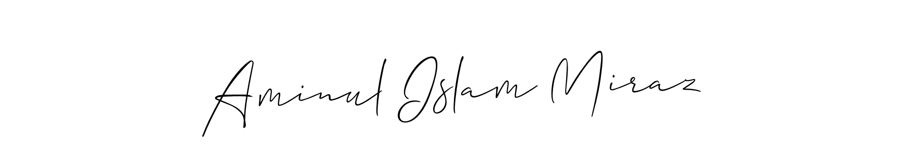 Create a beautiful signature design for name Aminul Islam Miraz. With this signature (Allison_Script) fonts, you can make a handwritten signature for free. Aminul Islam Miraz signature style 2 images and pictures png