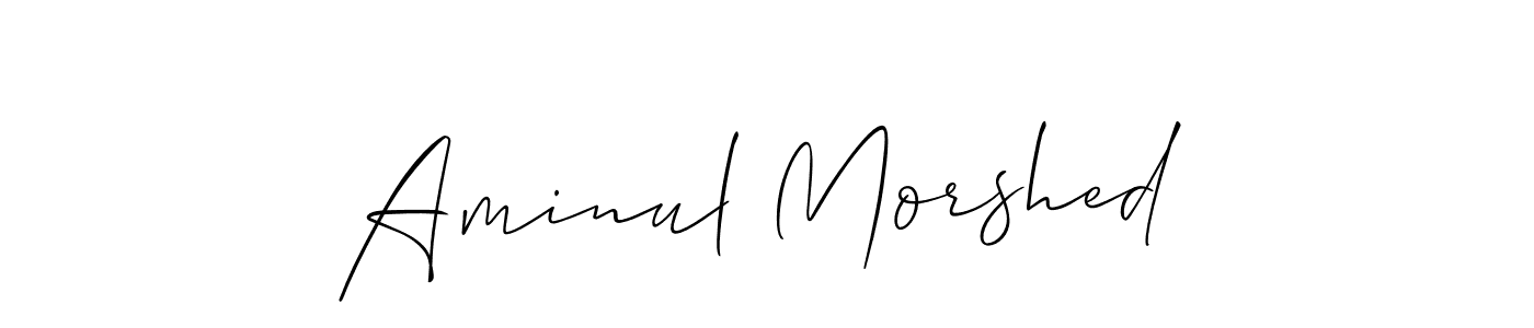 Use a signature maker to create a handwritten signature online. With this signature software, you can design (Allison_Script) your own signature for name Aminul Morshed. Aminul Morshed signature style 2 images and pictures png