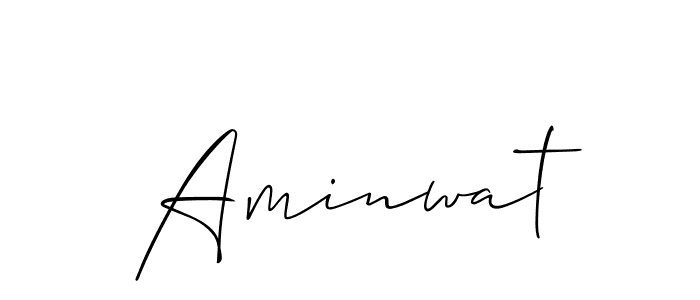 Design your own signature with our free online signature maker. With this signature software, you can create a handwritten (Allison_Script) signature for name Aminwat. Aminwat signature style 2 images and pictures png