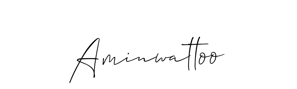 Aminwattoo stylish signature style. Best Handwritten Sign (Allison_Script) for my name. Handwritten Signature Collection Ideas for my name Aminwattoo. Aminwattoo signature style 2 images and pictures png