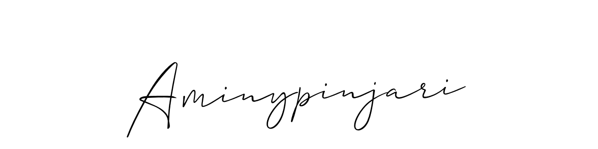 The best way (Allison_Script) to make a short signature is to pick only two or three words in your name. The name Aminypinjari include a total of six letters. For converting this name. Aminypinjari signature style 2 images and pictures png