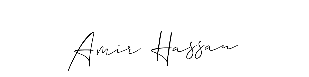 Make a short Amir  Hassan signature style. Manage your documents anywhere anytime using Allison_Script. Create and add eSignatures, submit forms, share and send files easily. Amir  Hassan signature style 2 images and pictures png