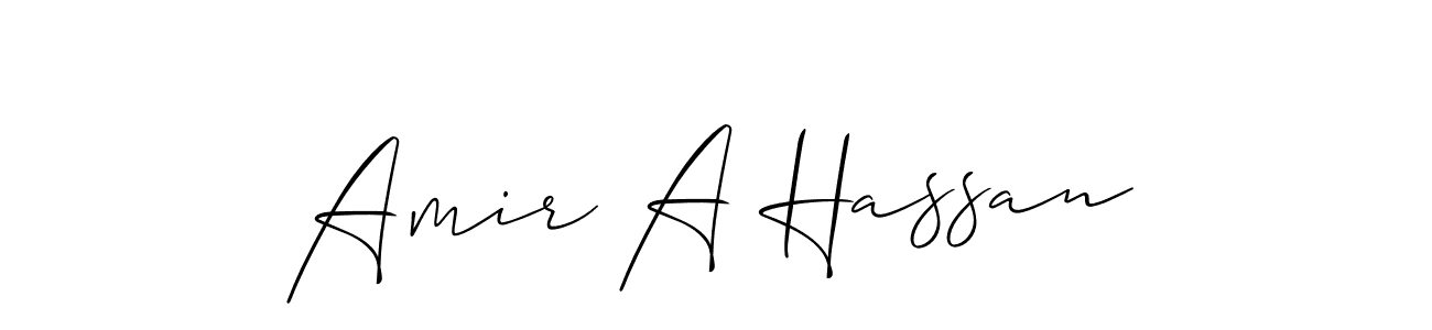 You should practise on your own different ways (Allison_Script) to write your name (Amir A Hassan) in signature. don't let someone else do it for you. Amir A Hassan signature style 2 images and pictures png