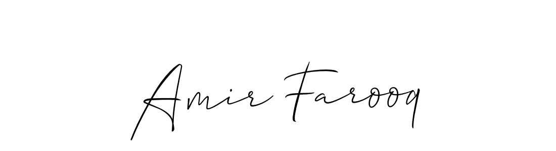 Make a beautiful signature design for name Amir Farooq. With this signature (Allison_Script) style, you can create a handwritten signature for free. Amir Farooq signature style 2 images and pictures png