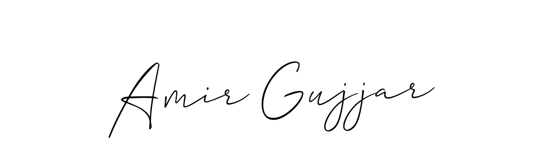 Create a beautiful signature design for name Amir Gujjar. With this signature (Allison_Script) fonts, you can make a handwritten signature for free. Amir Gujjar signature style 2 images and pictures png