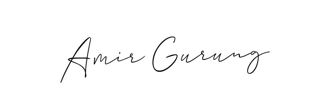 How to make Amir Gurung signature? Allison_Script is a professional autograph style. Create handwritten signature for Amir Gurung name. Amir Gurung signature style 2 images and pictures png