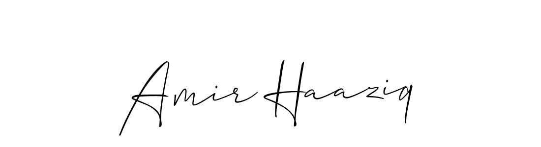 Use a signature maker to create a handwritten signature online. With this signature software, you can design (Allison_Script) your own signature for name Amir Haaziq. Amir Haaziq signature style 2 images and pictures png