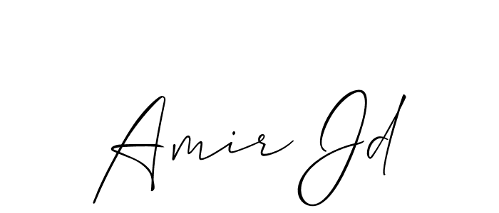 Use a signature maker to create a handwritten signature online. With this signature software, you can design (Allison_Script) your own signature for name Amir Jd. Amir Jd signature style 2 images and pictures png