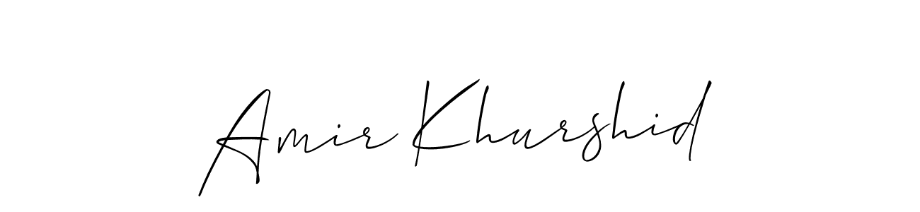 Make a short Amir Khurshid signature style. Manage your documents anywhere anytime using Allison_Script. Create and add eSignatures, submit forms, share and send files easily. Amir Khurshid signature style 2 images and pictures png