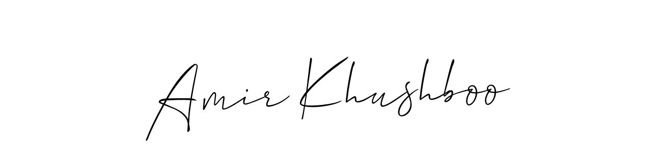 It looks lik you need a new signature style for name Amir Khushboo. Design unique handwritten (Allison_Script) signature with our free signature maker in just a few clicks. Amir Khushboo signature style 2 images and pictures png