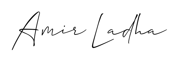 Discover how Amir Ladha looks in an executive cursive font (Allison_Script). Perfect for legal documents, invoices, and certificates. Amir Ladha signature style 2 images and pictures png