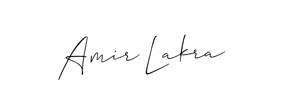 Make a beautiful signature design for name Amir Lakra. With this signature (Allison_Script) style, you can create a handwritten signature for free. Amir Lakra signature style 2 images and pictures png