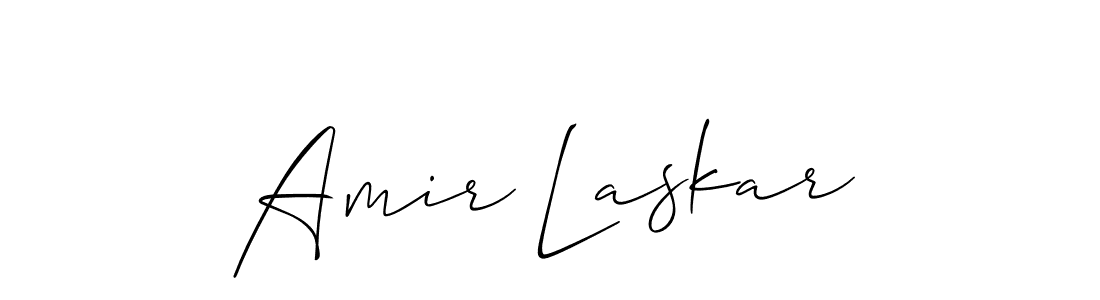 Create a beautiful signature design for name Amir Laskar. With this signature (Allison_Script) fonts, you can make a handwritten signature for free. Amir Laskar signature style 2 images and pictures png