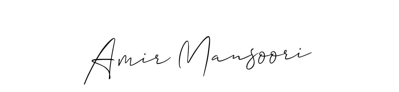 Amir Mansoori stylish signature style. Best Handwritten Sign (Allison_Script) for my name. Handwritten Signature Collection Ideas for my name Amir Mansoori. Amir Mansoori signature style 2 images and pictures png