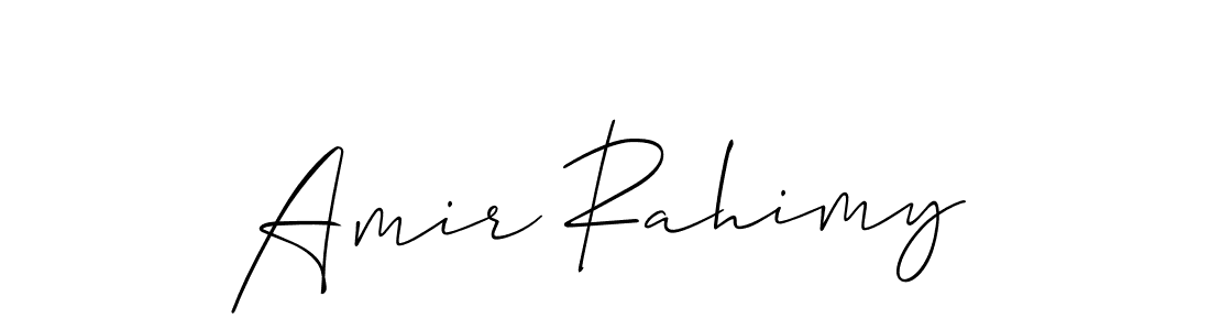 Use a signature maker to create a handwritten signature online. With this signature software, you can design (Allison_Script) your own signature for name Amir Rahimy. Amir Rahimy signature style 2 images and pictures png