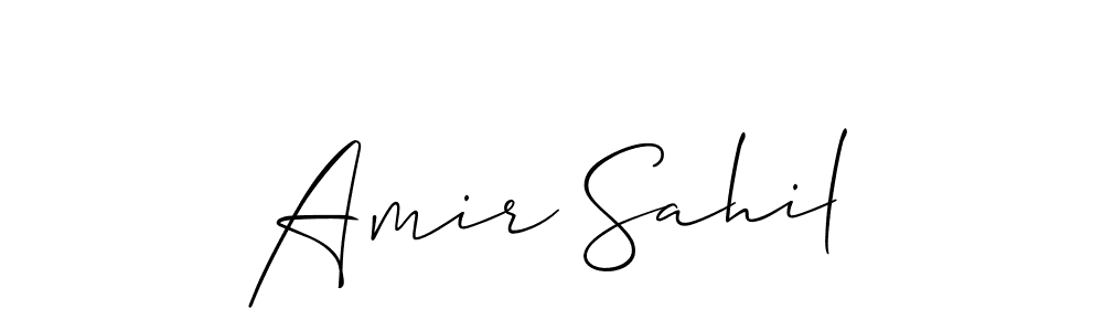 It looks lik you need a new signature style for name Amir Sahil. Design unique handwritten (Allison_Script) signature with our free signature maker in just a few clicks. Amir Sahil signature style 2 images and pictures png