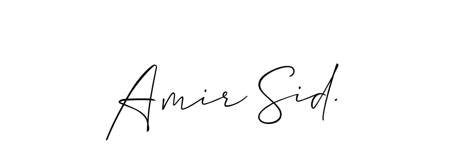 The best way (Allison_Script) to make a short signature is to pick only two or three words in your name. The name Amir Sid. include a total of six letters. For converting this name. Amir Sid. signature style 2 images and pictures png