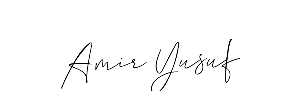 Use a signature maker to create a handwritten signature online. With this signature software, you can design (Allison_Script) your own signature for name Amir Yusuf. Amir Yusuf signature style 2 images and pictures png