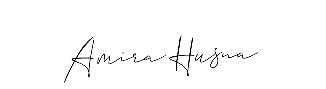 You should practise on your own different ways (Allison_Script) to write your name (Amira Husna) in signature. don't let someone else do it for you. Amira Husna signature style 2 images and pictures png
