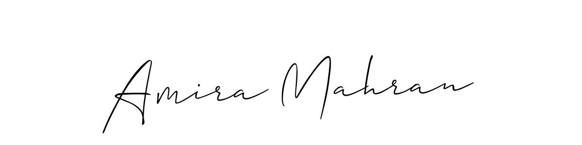 Create a beautiful signature design for name Amira Mahran. With this signature (Allison_Script) fonts, you can make a handwritten signature for free. Amira Mahran signature style 2 images and pictures png