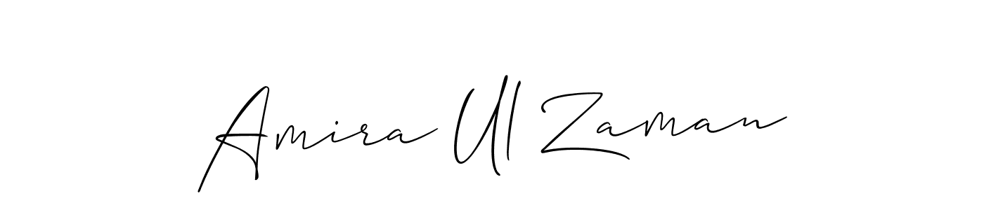 The best way (Allison_Script) to make a short signature is to pick only two or three words in your name. The name Amira Ul Zaman include a total of six letters. For converting this name. Amira Ul Zaman signature style 2 images and pictures png