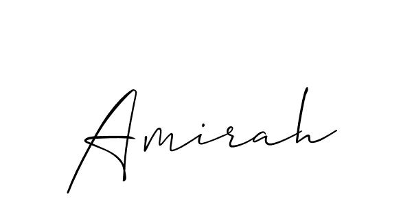 The best way (Allison_Script) to make a short signature is to pick only two or three words in your name. The name Amirah include a total of six letters. For converting this name. Amirah signature style 2 images and pictures png