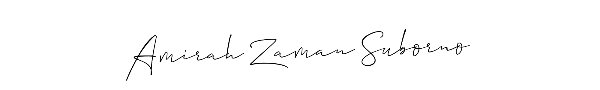 Design your own signature with our free online signature maker. With this signature software, you can create a handwritten (Allison_Script) signature for name Amirah Zaman Suborno. Amirah Zaman Suborno signature style 2 images and pictures png