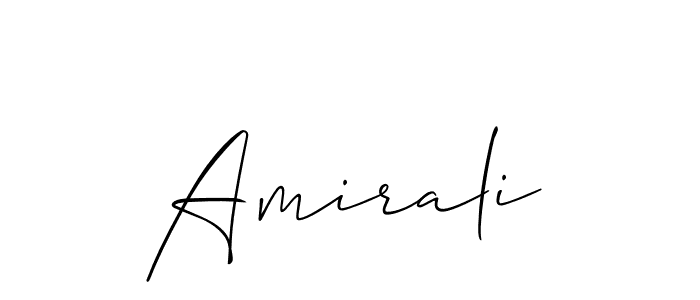 The best way (Allison_Script) to make a short signature is to pick only two or three words in your name. The name Amirali include a total of six letters. For converting this name. Amirali signature style 2 images and pictures png