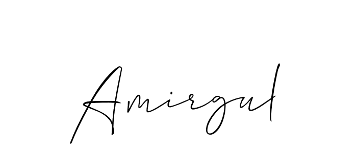 Use a signature maker to create a handwritten signature online. With this signature software, you can design (Allison_Script) your own signature for name Amirgul. Amirgul signature style 2 images and pictures png