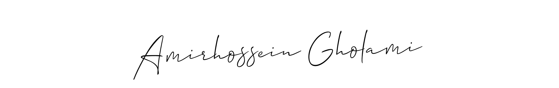 How to make Amirhossein Gholami name signature. Use Allison_Script style for creating short signs online. This is the latest handwritten sign. Amirhossein Gholami signature style 2 images and pictures png