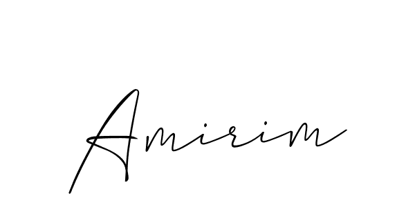 Use a signature maker to create a handwritten signature online. With this signature software, you can design (Allison_Script) your own signature for name Amirim. Amirim signature style 2 images and pictures png