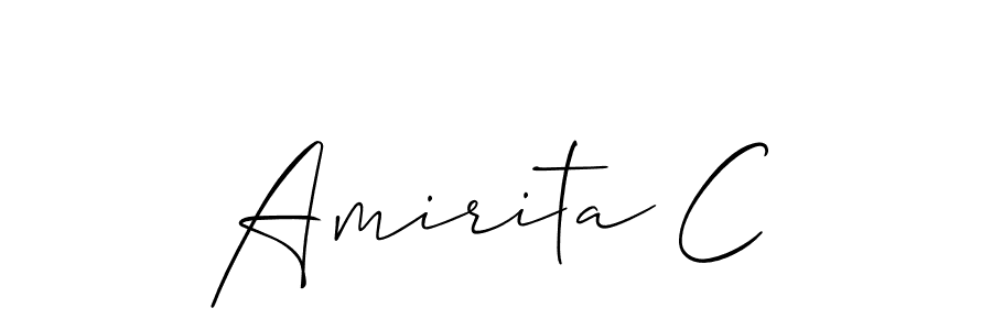 Design your own signature with our free online signature maker. With this signature software, you can create a handwritten (Allison_Script) signature for name Amirita C. Amirita C signature style 2 images and pictures png