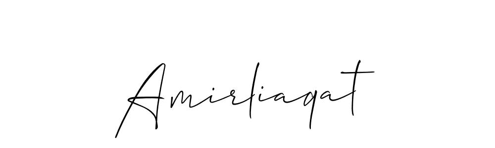 Design your own signature with our free online signature maker. With this signature software, you can create a handwritten (Allison_Script) signature for name Amirliaqat. Amirliaqat signature style 2 images and pictures png