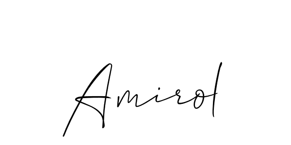 How to make Amirol name signature. Use Allison_Script style for creating short signs online. This is the latest handwritten sign. Amirol signature style 2 images and pictures png