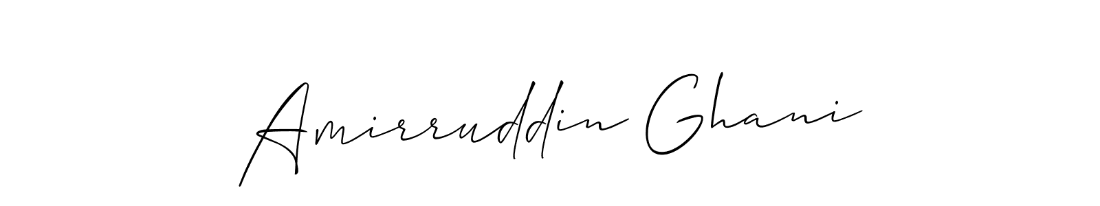Also we have Amirruddin Ghani name is the best signature style. Create professional handwritten signature collection using Allison_Script autograph style. Amirruddin Ghani signature style 2 images and pictures png